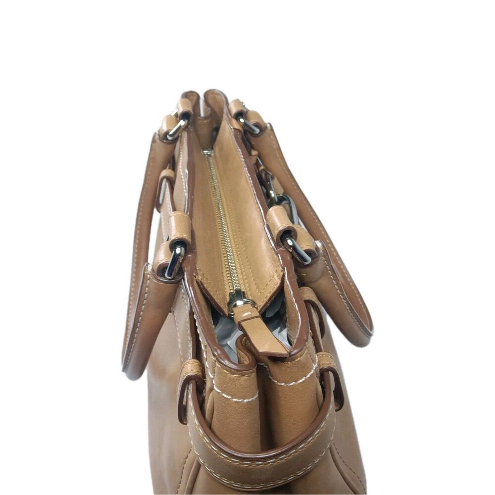 Coach Hampton F08A70 Shoulder Bag Brown Leather Tassel Belted Vintage Y2K - Picture 7 of 10